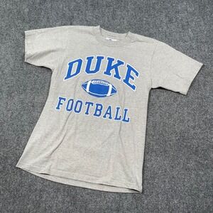 Vintage Duke Football T-Shirt Mens Small Gray The Cotton Exchange Made in USA